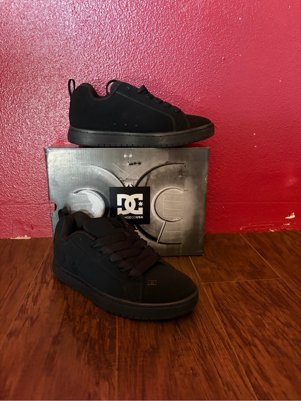 DC All-Black Low-Top Skate Sneakers